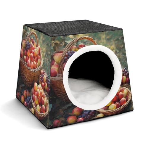 Leichte Reisebox Hundehütte Indoor & Outdoor Obsternte Bedruckte Indoor Hundehütte mit waschbarem Plüschkissen Geeignet für Hunde & Katzen Leichte Reisebox Hundehütte Indoor & Outdoor Obsternte Bedruckte Indoor Hundehütte mit waschbarem Plüschkissen Geeignet für Hunde & Katzen von BVKWNTSA