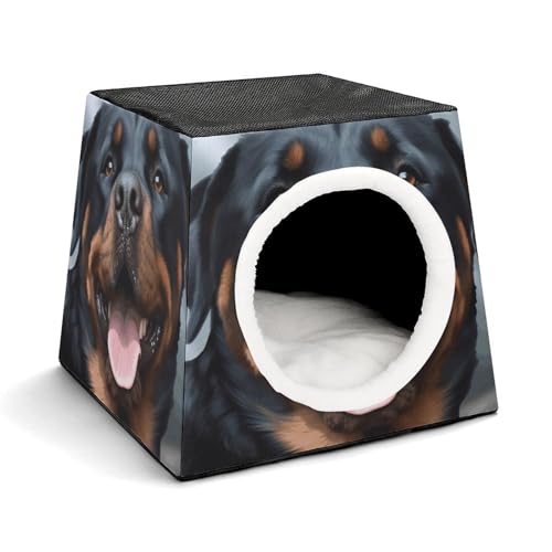Leichte Reisebox Hundehütte Indoor & Outdoor Rottweiler Hunde Zunge Kopf Gedruckt Indoor Hundehütte mit waschbarem Plüschkissen Geeignet für Hunde & Katzen Leichte Reisebox Hundehütte Indoor & Outdoor Rottweiler Hunde Zunge Kopf Gedruckt Indoor Hundehütte mit waschbarem Plüschkissen Geeignet für Hunde & Katzen von BVKWNTSA