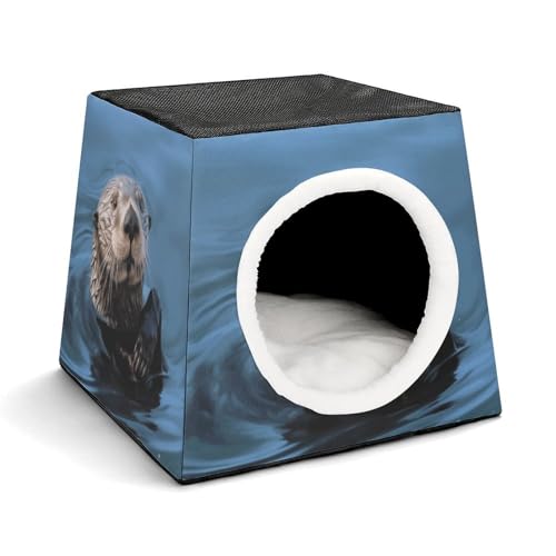 Leichte Reisebox Hundehütte Indoor & Outdoor Sea Otter Bedruckte Indoor Hundehütte mit waschbarem Plüschkissen Geeignet für Hunde & Katzen Leichte Reisebox Hundehütte Indoor & Outdoor Sea Otter Bedruckte Indoor Hundehütte mit waschbarem Plüschkissen Geeignet für Hunde & Katzen von BVKWNTSA