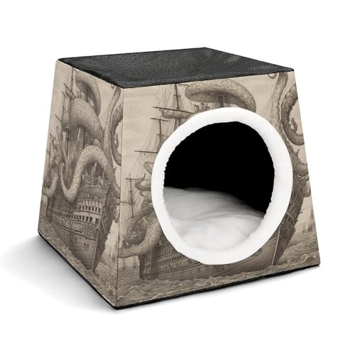 Leichte Reisebox Hundehütte Indoor & Outdoor Segeln Pirat Octopus2 Bedruckte Indoor Hundehütte mit waschbarem Plüschkissen Geeignet für Hunde & Katzen Leichte Reisebox Hundehütte Indoor & Outdoor Segeln Pirat Octopus2 Bedruckte Indoor Hundehütte mit waschbarem Plüschkissen Geeignet für Hunde & Katzen von BVKWNTSA