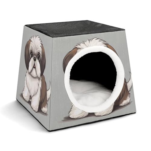 Leichte Reisebox Hundehütte Indoor & Outdoor Shih Tzu Dog1 Bedruckte Indoor Hundehütte mit waschbarem Plüschkissen Geeignet für Hunde & Katzen Leichte Reisebox Hundehütte Indoor & Outdoor Shih Tzu Dog1 Bedruckte Indoor Hundehütte mit waschbarem Plüschkissen Geeignet für Hunde & Katzen von BVKWNTSA