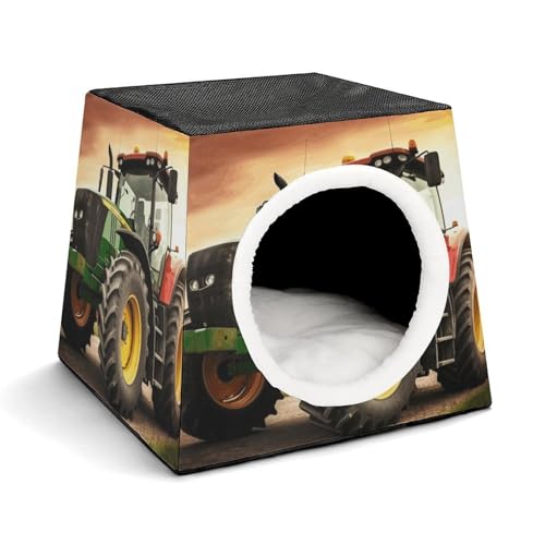 Leichte Reisebox Hundehütte Indoor & Outdoor Traktor Thema Bedruckte Indoor Hundehütte mit waschbarem Plüschkissen Geeignet für Hunde & Katzen Leichte Reisebox Hundehütte Indoor & Outdoor Traktor Thema Bedruckte Indoor Hundehütte mit waschbarem Plüschkissen Geeignet für Hunde & Katzen von BVKWNTSA
