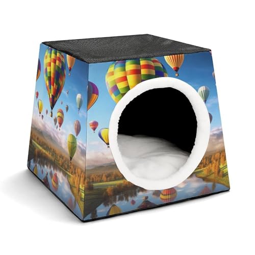 Leichte Reisebox Zwinger Indoor & Outdoor Heißluftballons Bedruckte Indoor Hundehütte mit waschbarem Plüschkissen Geeignet für Hunde & Katzen Leichte Reisebox Zwinger Indoor & Outdoor Heißluftballons Bedruckte Indoor Hundehütte mit waschbarem Plüschkissen Geeignet für Hunde & Katzen von BVKWNTSA
