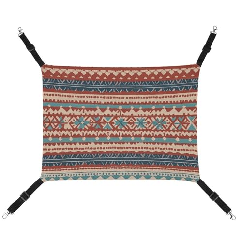 BVNMT Boho-Leinen-Haustier-Hängematte mit Streifen, Jacquard-Druck, atmungsaktiv und faltbar, für Katzen, Hunde und kleine Haustiere, ideal für Zuhause, Reisen und Haustierkrankenhaus – 42 x 33 x 20 von BVNMT