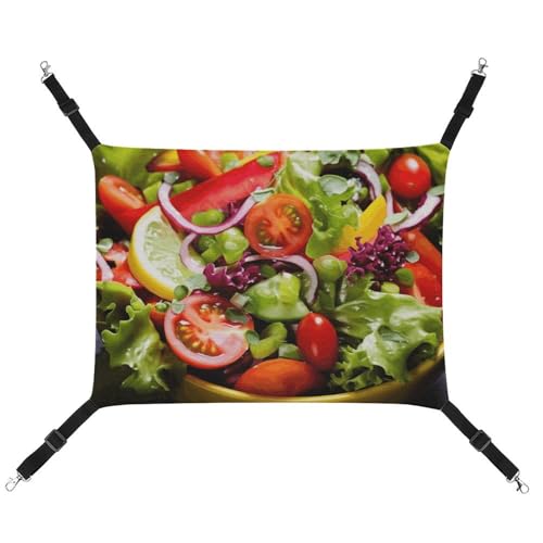 BVNMT Haustierhängematte aus Segeltuch, bunt, verschiedene Salatdrucke, atmungsaktiv und faltbar, für Katzen, Hunde und kleine Haustiere, ideal für Zuhause, Reisen und Haustierkrankenhaus – 42 x 33 x von BVNMT