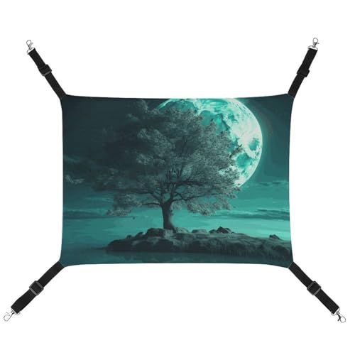 BVNMT Haustierhängematte aus Segeltuch mit Baum im Mondlicht, atmungsaktiv und faltbar, für Katzen, Hunde und kleine Haustiere, ideal für Zuhause, Reisen und Haustierkrankenhaus – 42 x 33 x 20 cm BVNMT Haustierhängematte aus Segeltuch mit Baum im Mondlicht, atmungsaktiv und faltbar, für Katzen, Hunde und kleine Haustiere, ideal für Zuhause, Reisen und Haustierkrankenhaus – 42 x 33 x 20 cm von BVNMT
