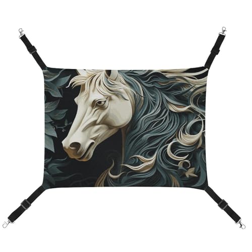 BVNMT Haustierhängematte aus Segeltuch mit Pferdemuster, atmungsaktiv und faltbar, für Katzen, Hunde und kleine Haustiere, ideal für Zuhause, Reisen und Haustierkrankenhaus – 42 x 33 x 20 cm BVNMT Haustierhängematte aus Segeltuch mit Pferdemuster, atmungsaktiv und faltbar, für Katzen, Hunde und kleine Haustiere, ideal für Zuhause, Reisen und Haustierkrankenhaus – 42 x 33 x 20 cm von BVNMT