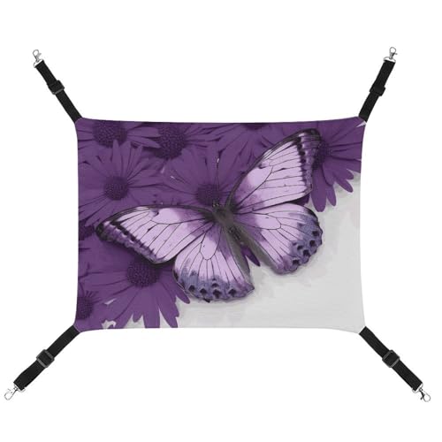 BVNMT Haustierhängematte aus Segeltuch mit Schmetterlingsmotiv, atmungsaktiv und faltbar, für Katzen, Hunde und kleine Haustiere, ideal für Zuhause, Reisen und Haustierkrankenhaus – 42 x 33 x 20 cm von BVNMT