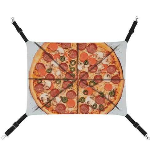BVNMT I Love Pizza bedruckte Hängematte aus Segeltuch, atmungsaktiv und faltbar, für Katzen, Hunde und kleine Haustiere, ideal für Zuhause, Reisen und Haustierkrankenhaus – 42 x 33 x 20 cm BVNMT I Love Pizza bedruckte Hängematte aus Segeltuch, atmungsaktiv und faltbar, für Katzen, Hunde und kleine Haustiere, ideal für Zuhause, Reisen und Haustierkrankenhaus – 42 x 33 x 20 cm von BVNMT