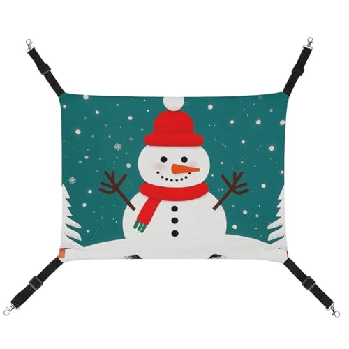 BVNMT Merry Christmas Schneemann bedruckte Hängematte aus Segeltuch für Haustiere, atmungsaktiv und faltbar, für Katzen, Hunde und kleine Haustiere, ideal für Zuhause, Reisen und Haustierkrankenhaus BVNMT Merry Christmas Schneemann bedruckte Hängematte aus Segeltuch für Haustiere, atmungsaktiv und faltbar, für Katzen, Hunde und kleine Haustiere, ideal für Zuhause, Reisen und Haustierkrankenhaus von BVNMT