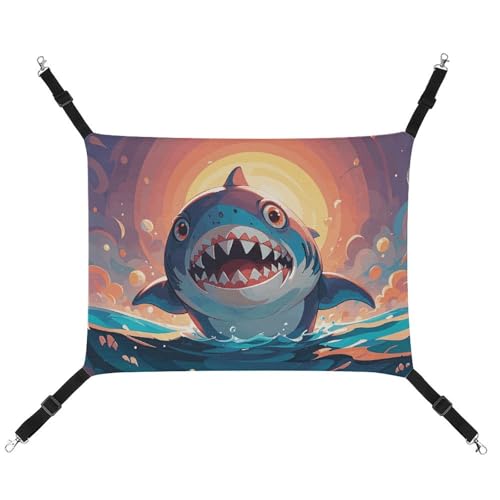 BVNMT Sharks Haustier-Hängematte aus bedrucktem Segeltuch, atmungsaktiv und faltbar, für Katzen, Hunde und kleine Haustiere, ideal für Zuhause, Reisen und Haustierkrankenhaus – 42 x 33 x 20 cm BVNMT Sharks Haustier-Hängematte aus bedrucktem Segeltuch, atmungsaktiv und faltbar, für Katzen, Hunde und kleine Haustiere, ideal für Zuhause, Reisen und Haustierkrankenhaus – 42 x 33 x 20 cm von BVNMT