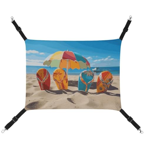 Bunte Flip-Flops Strandball-Hängematte aus Segeltuch, atmungsaktiv und faltbar, für Katzen, Hunde und kleine Haustiere, ideal für Zuhause, Reisen und Haustierkrankenhaus – 42 x 33 x 20 cm Bunte Flip-Flops Strandball-Hängematte aus Segeltuch, atmungsaktiv und faltbar, für Katzen, Hunde und kleine Haustiere, ideal für Zuhause, Reisen und Haustierkrankenhaus – 42 x 33 x 20 cm von BVNMT