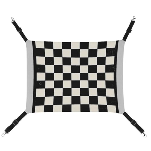 Haustier-Hängematte aus Segeltuch, bedruckt mit schwarz-weißem Brett, atmungsaktiv und faltbar, für Katzen, Hunde und kleine Haustiere, ideal für Zuhause, Reisen und Haustierkrankenhaus – 42 x 33 x 20 Haustier-Hängematte aus Segeltuch, bedruckt mit schwarz-weißem Brett, atmungsaktiv und faltbar, für Katzen, Hunde und kleine Haustiere, ideal für Zuhause, Reisen und Haustierkrankenhaus – 42 x 33 x 20 von BVNMT