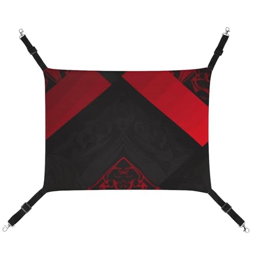 Haustier-Hängematte aus bedrucktem Segeltuch, atmungsaktiv und faltbar, für Katzen, Hunde und kleine Haustiere, ideal für Zuhause, Reisen und Haustierkrankenhaus, 42 x 33 x 20 cm, Rot / Schwarz Haustier-Hängematte aus bedrucktem Segeltuch, atmungsaktiv und faltbar, für Katzen, Hunde und kleine Haustiere, ideal für Zuhause, Reisen und Haustierkrankenhaus, 42 x 33 x 20 cm, Rot / Schwarz von BVNMT