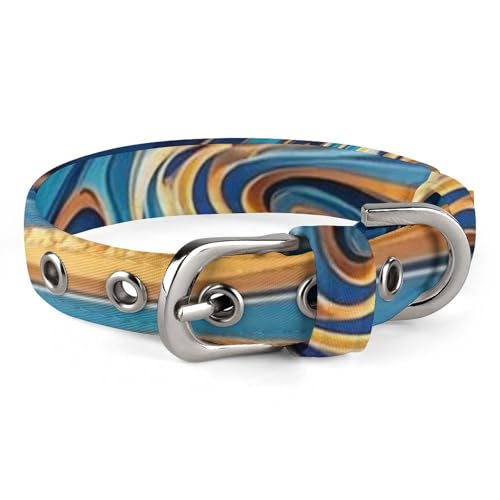 Verstellbares Hundehalsband, Blau und Gold, Marmor, Haustierhalsband für kleine, mittelgroße Hunde und Katzen Verstellbares Hundehalsband, Blau und Gold, Marmor, Haustierhalsband für kleine, mittelgroße Hunde und Katzen von BVNMT