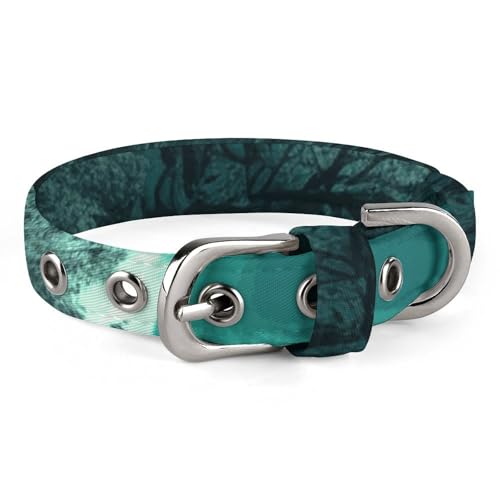 Verstellbares Hundehalsband, Blaugrün, Baum im Mondlicht, Haustierhalsband für kleine, mittelgroße Hunde und Katzen Verstellbares Hundehalsband, Blaugrün, Baum im Mondlicht, Haustierhalsband für kleine, mittelgroße Hunde und Katzen von BVNMT