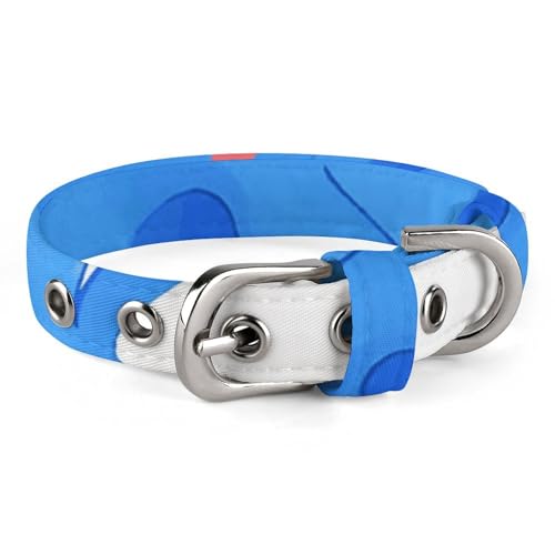 Verstellbares Hundehalsband, Blauwal-Herzmuster, Haustierhalsband für kleine, mittelgroße Hunde und Katzen Verstellbares Hundehalsband, Blauwal-Herzmuster, Haustierhalsband für kleine, mittelgroße Hunde und Katzen von BVNMT