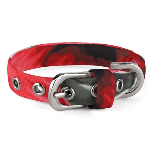 Verstellbares Hundehalsband, Hibiskus, für kleine, mittelgroße Hunde und Katzen, Rot Verstellbares Hundehalsband, Hibiskus, für kleine, mittelgroße Hunde und Katzen, Rot von BVNMT