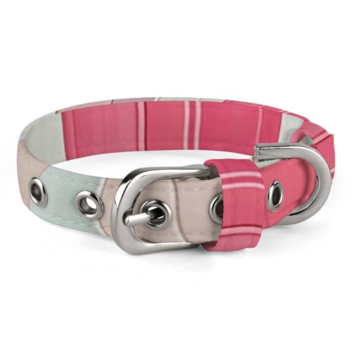 Verstellbares Hundehalsband, Mauve, gestreift, für kleine, mittelgroße Hunde und Katzen von BVNMT