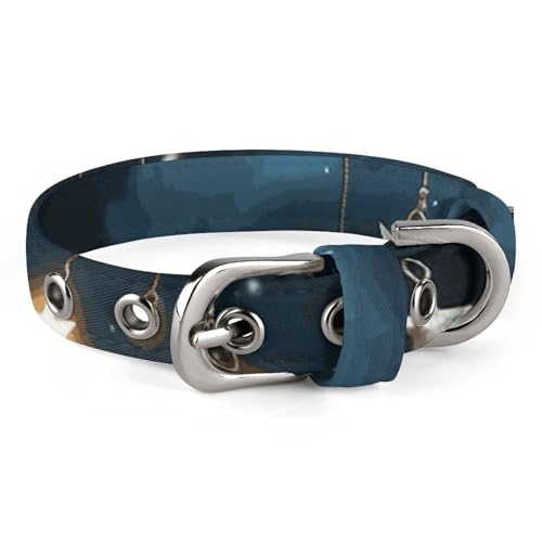 Verstellbares Hundehalsband, Nachthimmel, hängend, Mond, Sterne, Haustierhalsband für kleine, mittelgroße Hunde und Katzen von BVNMT