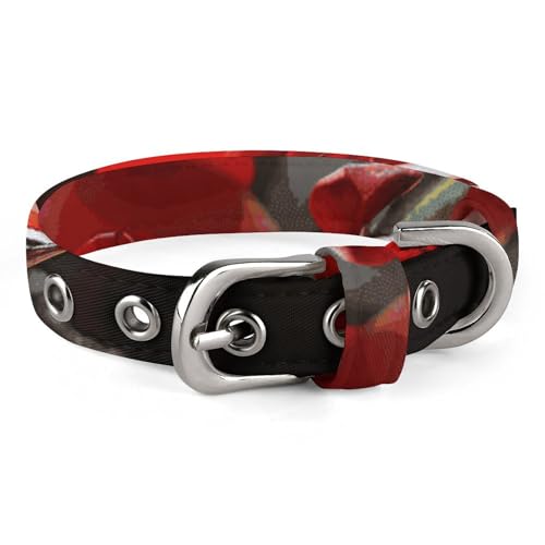 Verstellbares Hundehalsband, Rotrose, Weinglas und Kerze, Haustierhalsband für kleine, mittelgroße Hunde und Katzen Verstellbares Hundehalsband, Rotrose, Weinglas und Kerze, Haustierhalsband für kleine, mittelgroße Hunde und Katzen von BVNMT