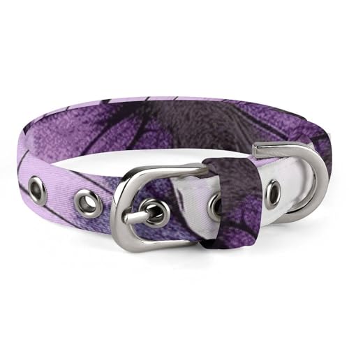 Verstellbares Hundehalsband, Schmetterling, für kleine, mittelgroße Hunde und Katzen, Violett von BVNMT