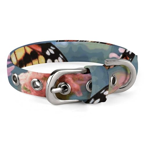 Verstellbares Hundehalsband, Schmetterlings-Design, für kleine, mittelgroße Hunde und Katzen von BVNMT