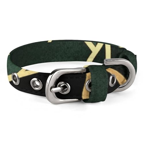 Verstellbares Hundehalsband, Schwarz und Gold, geometrisches Haustierhalsband für kleine, mittelgroße Hunde und Katzen Verstellbares Hundehalsband, Schwarz und Gold, geometrisches Haustierhalsband für kleine, mittelgroße Hunde und Katzen von BVNMT