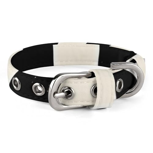 Verstellbares Hundehalsband, Schwarz und Weiß, für kleine, mittelgroße Hunde und Katzen Verstellbares Hundehalsband, Schwarz und Weiß, für kleine, mittelgroße Hunde und Katzen von BVNMT