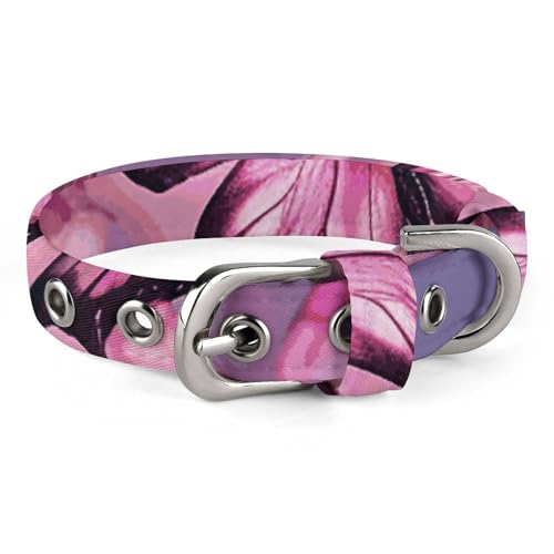 Verstellbares Hundehalsband, rosa Schmetterlinge, Haustierhalsband für kleine, mittelgroße Hunde und Katzen Verstellbares Hundehalsband, rosa Schmetterlinge, Haustierhalsband für kleine, mittelgroße Hunde und Katzen von BVNMT