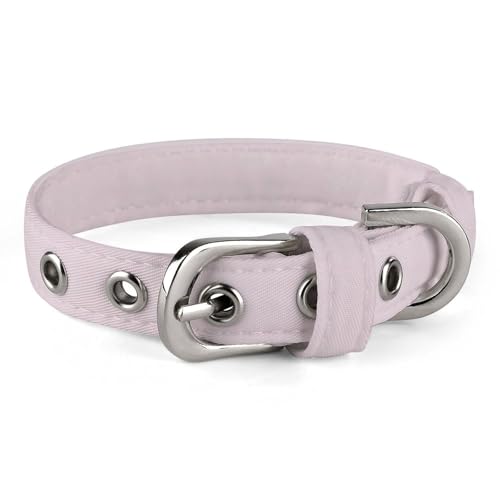 Verstellbares Hundehalsband, rosenrot gestreift, Haustierhalsband für kleine, mittelgroße Hunde und Katzen Verstellbares Hundehalsband, rosenrot gestreift, Haustierhalsband für kleine, mittelgroße Hunde und Katzen von BVNMT
