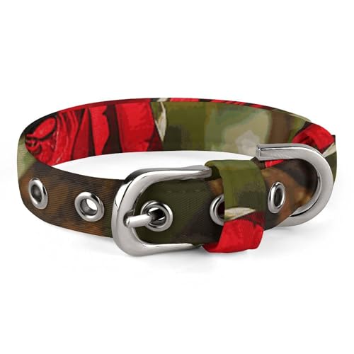 Verstellbares Hundehalsband, rote Rose auf Klavier, Haustierhalsband für kleine, mittelgroße Hunde und Katzen Verstellbares Hundehalsband, rote Rose auf Klavier, Haustierhalsband für kleine, mittelgroße Hunde und Katzen von BVNMT