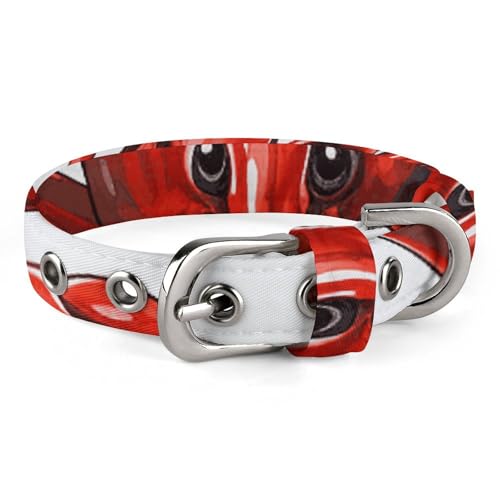 Verstellbares Hundehalsband, roter Hummer-Druck, Haustierhalsband für kleine, mittelgroße Hunde und Katzen Verstellbares Hundehalsband, roter Hummer-Druck, Haustierhalsband für kleine, mittelgroße Hunde und Katzen von BVNMT