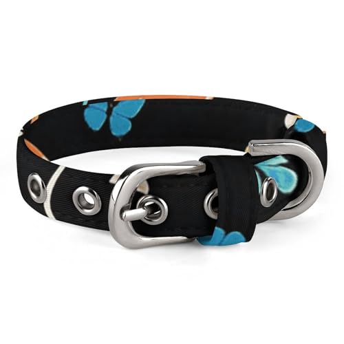 Verstellbares Hundehalsband, schwarz, natürliche Blume, Schmetterling, Haustierhalsband für kleine, mittelgroße Hunde und Katzen Verstellbares Hundehalsband, schwarz, natürliche Blume, Schmetterling, Haustierhalsband für kleine, mittelgroße Hunde und Katzen von BVNMT