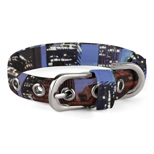 Verstellbares Hundehalsband New York Night Pet Halsband für kleine, mittelgroße Hunde und Katzen von BVNMT