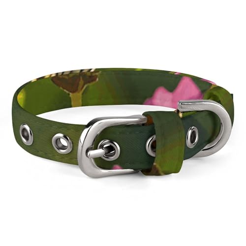 Verstellbares Hundehalsband mit Blumen und Schmetterlingen, Haustierhalsband für kleine, mittelgroße Hunde und Katzen von BVNMT