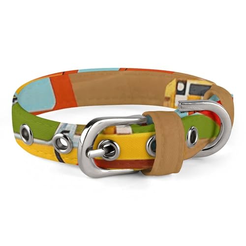 Verstellbares Hundehalsband mit Cartoon-Motiv, Baufahrzeug, Maschinen, Bagger, Traktor, Haustierhalsband für kleine, mittelgroße Hunde und Katzen Verstellbares Hundehalsband mit Cartoon-Motiv, Baufahrzeug, Maschinen, Bagger, Traktor, Haustierhalsband für kleine, mittelgroße Hunde und Katzen von BVNMT
