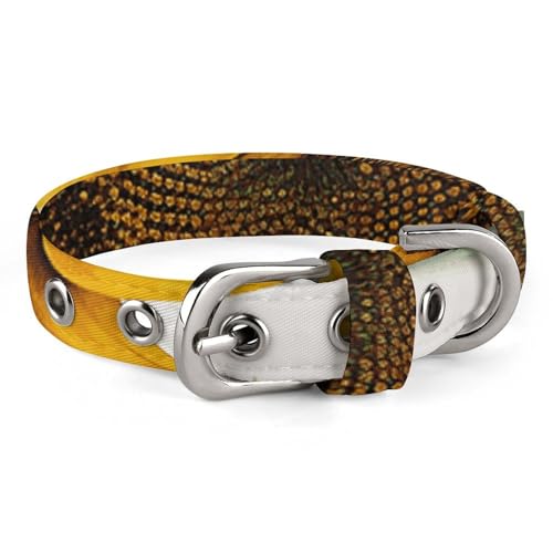 Verstellbares Hundehalsband mit Sonnenblumen-Motiv, für kleine, mittelgroße Hunde und Katzen von BVNMT