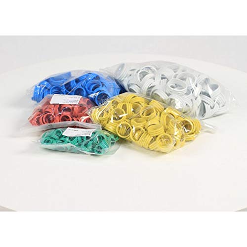 BVT Geflügelringe 20mm Hühnerringe Spiralringe 50 Stück in 5 Farben (10 pro Farbe) von BVT