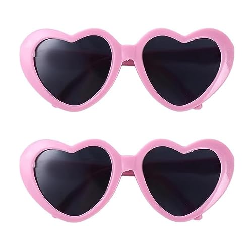 2 PCS Rosa Haustier Herz Sonnenbrille Fotos Requisiten Niedliche Haustier Hund Sonnenbrille Katze Brille Sonne Blume Brille Haustiere Party Dekor für Kleine Hunde Katze Zubehör Nette Haustier Hund von BWESOO