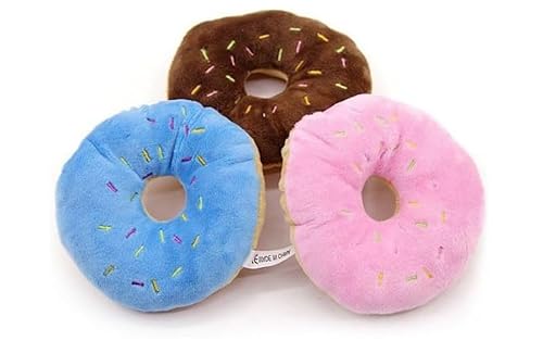 BWESOO Buntes Haustierspielzeug in Donut-Form, quietschend, für Welpen, Hunde, Katzen, Kätzchen, Kausspielzeug, zufällige Farbe, robust und praktisch, einfaches und anspruchsvolles Design, Spielzeug von BWESOO