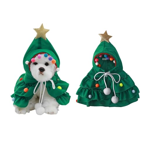 BWGHBH Weihnachtskleidung für Haustiere,Hund Weihnachtsbaum geformt Kostüm,Katze Weihnachten Kapuze Umhang Bekleidung für Weihnachten Party L BWGHBH Weihnachtskleidung für Haustiere,Hund Weihnachtsbaum geformt Kostüm,Katze Weihnachten Kapuze Umhang Bekleidung für Weihnachten Party L von BWGHBH