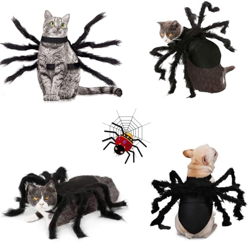 Halloween Haustier Hunde Katze Kostüm,Plüsch Spinne Kostüme, Hunde Katzen Urlaub Kostüm Dekoration,Pet Kostüm Karneval Cosplay Party Events Einstellbar Kostüm (M) von BWLEANSY