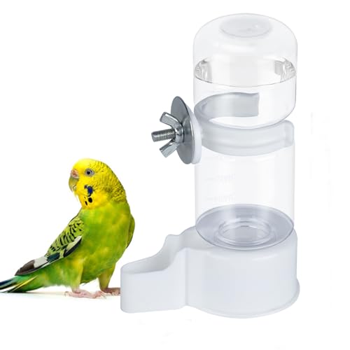 BWOGUE Automatischer Vogel-Wasserspender, 120 ml, Sittich-Wasserspender für Käfig, kein Durcheinander, hängende Vogel-Wasserspender für Nymphensittiche, Wellensittiche, Sittiche, Sittiche, Sittiche von BWOGUE