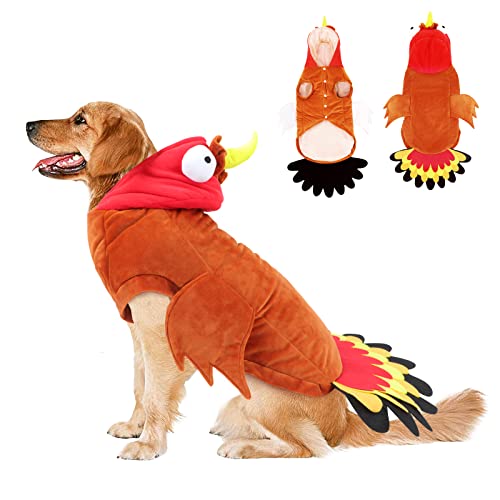 BWOGUE Großes Hunde-Truthahn-Kostüm, Thanksgiving-Kostüm, Winter, warme Haustier-Kleidung für Thanksgiving, Cosplay, für mittelgroße bis große Hunde von BWOGUE