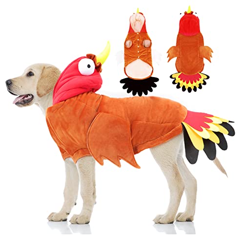 BWOGUE Großes Hunde-Truthahn-Kostüm, Thanksgiving-Kostüm, Winter, warme Haustier-Kleidung für Thanksgiving, Cosplay, für mittelgroße bis große Hunde von BWOGUE