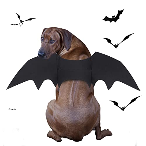 BWOGUE Hundekostüm Halloween Haustier Fledermaus Flügel Cosplay Bekleidung für kleine bis große Hunde Party Dekoration, Größe XL von BWOGUE