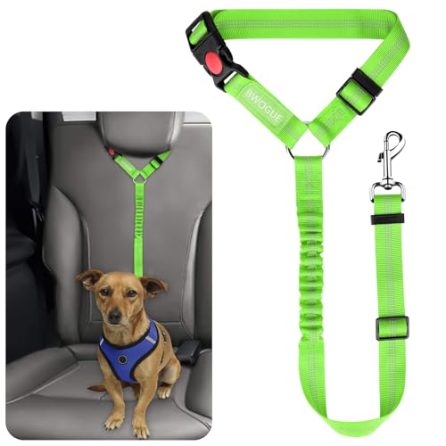 BWOGUE Sicherheitsgurt für Hunde und Katzen, reflektierend, für die Kopfstütze, elastischer Puffer, verstellbar, verhedderungsfrei, Sicherheitsleine, Fahrzeug-Sicherheitsgurt für kleine, mittelgroße von BWOGUE