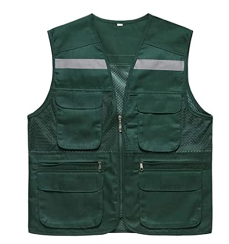 BWUHDKS Warnwesten, Reflektorjacke, Reflektoranzug, Polyesterfaser, Reflektor-Sicherheitsweste mit silbernem Balken, geeignet for Joggen bei Nacht, Bauweste (Blau, XXX-Large)(Green,L) von BWUHDKS