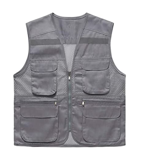 BWUHDKS Warnwesten, Reflektorjacke, Reflektoranzug, Polyesterfaser, Reflektor-Sicherheitsweste mit silbernem Balken, geeignet for Joggen bei Nacht, Bauweste (Blau, XXX-Large)(Grey,L) von BWUHDKS